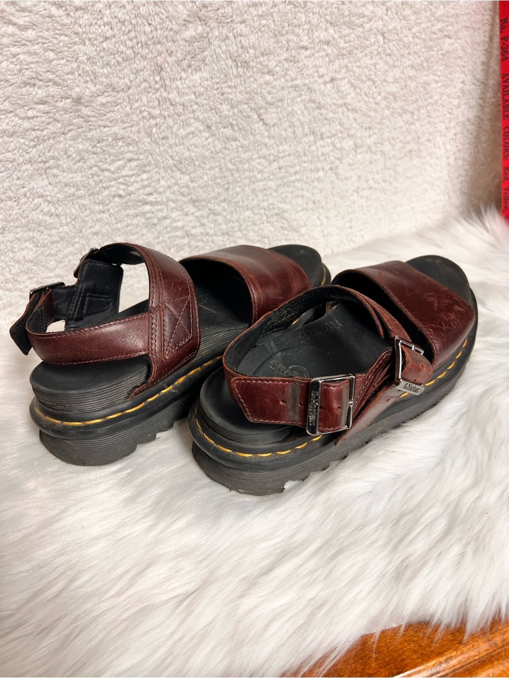 Dr. Martens Brown Leather Platform Sandals - Picture 2 of 7